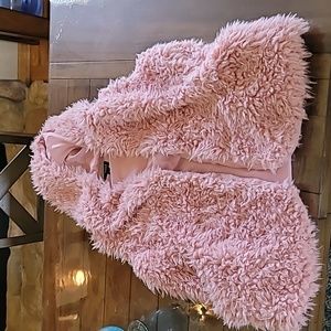 Fluffy pink vest